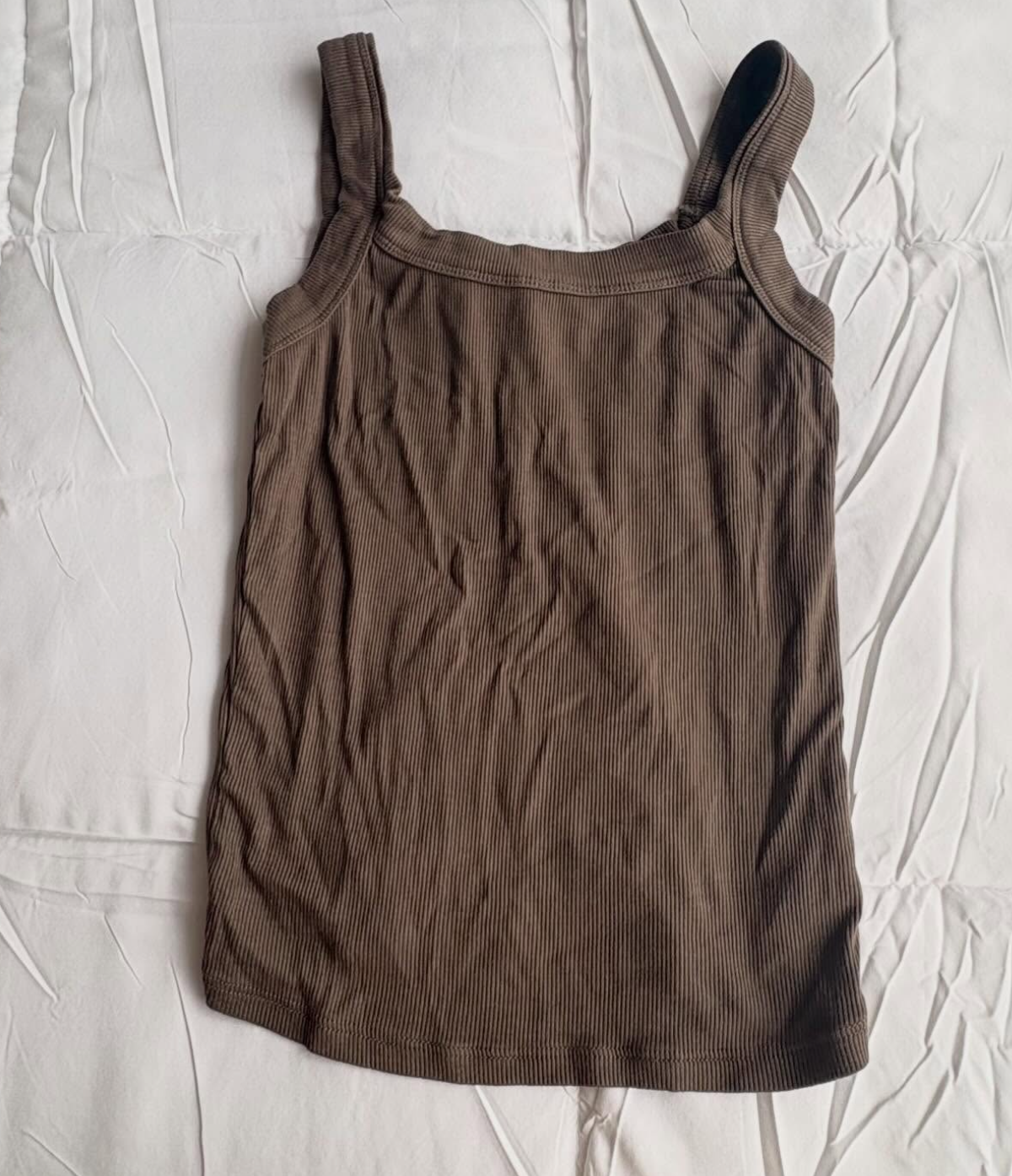 Mocha Ribbed Tank (S)