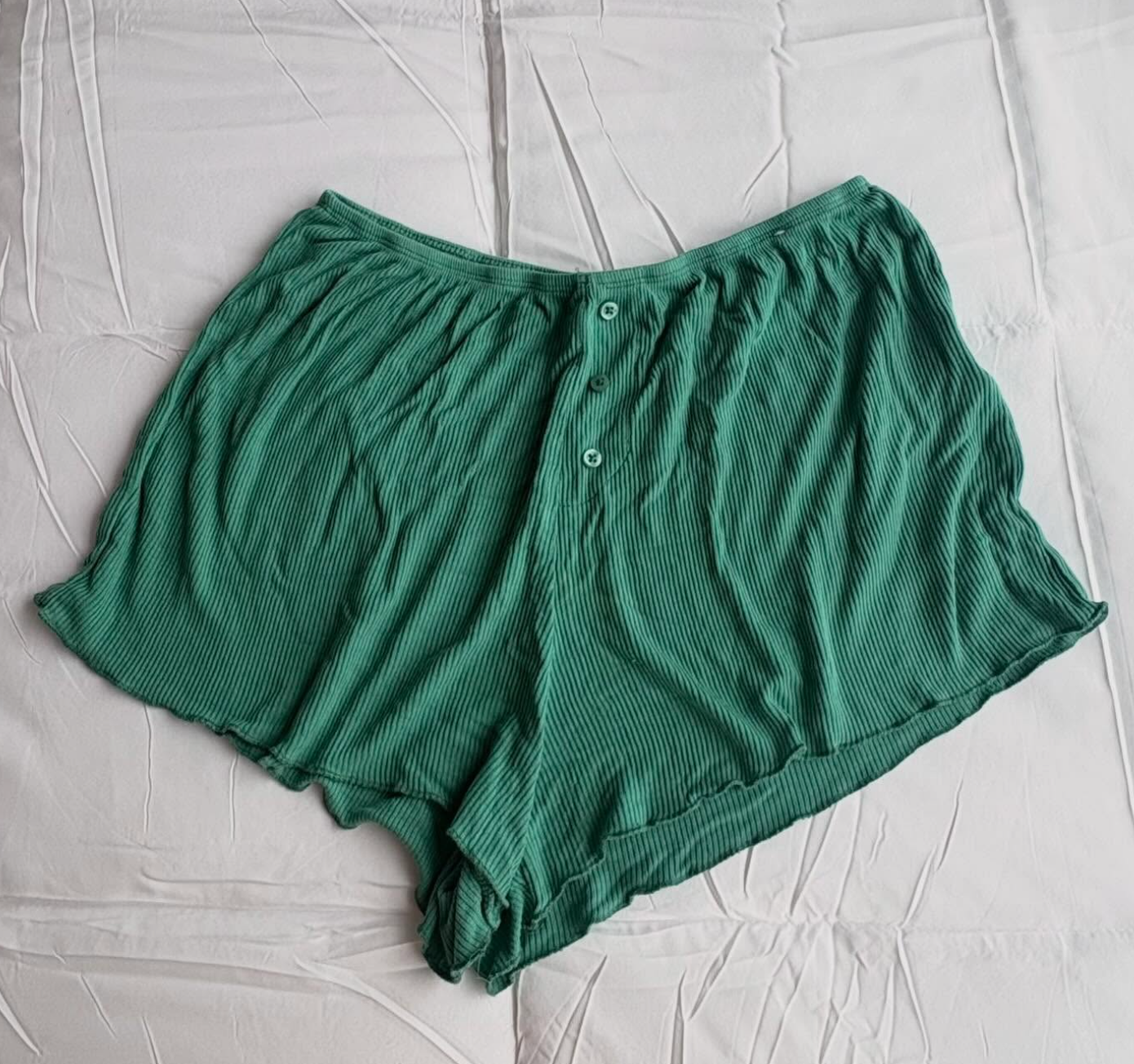 Emerald Ribbed Lounge Shorts (M)